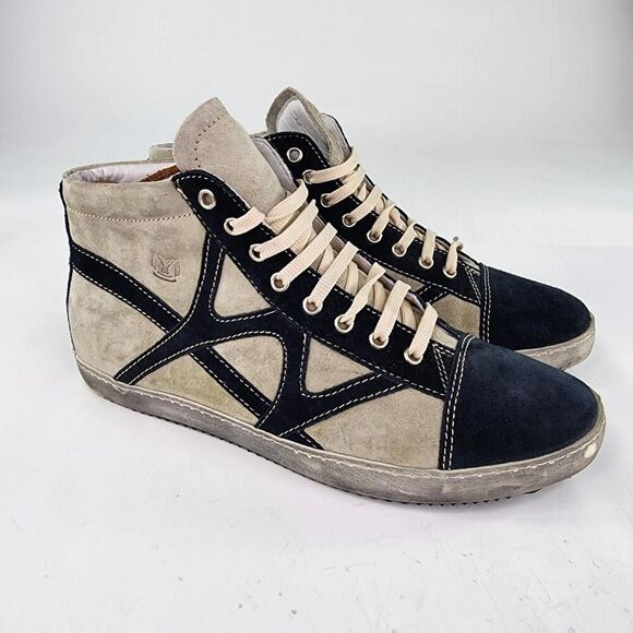 Fontanina Oliberte Hi-top Sneakers US 9 Gray/black Suede Lace-Up Ankle Boot Shoe - Picture 4 of 15